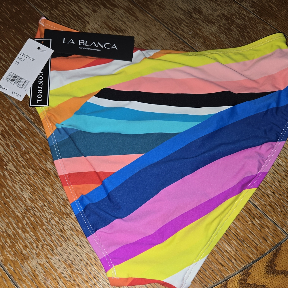 La Blanca Multicolor Striped Swim Bottom